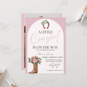 Invitación Foto de bebé de Western cowgirl