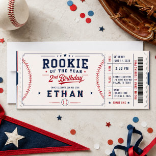 Invitación Foto de béisbol Novato del Año para segundo cumple