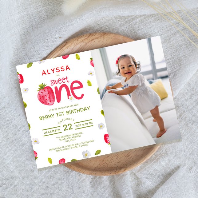 Invitación Foto de Berry First Birthday (Subido por el creador)