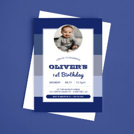 Invitación Foto de Blue Boys 1er cumpleaños
