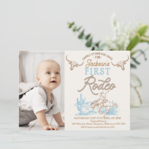 Invitación Foto de Blue Brown de la época de la cosecha del p