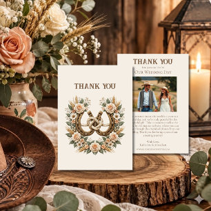 Invitación Foto de boda - Agradecimiento - Herradura Western