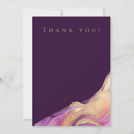 Invitación Foto de boda - Agradecimiento - Púrpura y Dorado