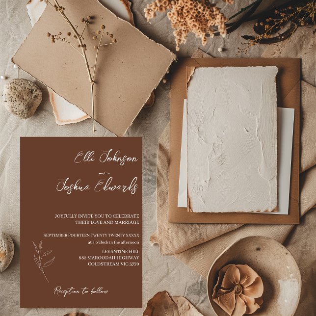 Invitación Foto de boda bohemia de terracota (Subido por el creador)