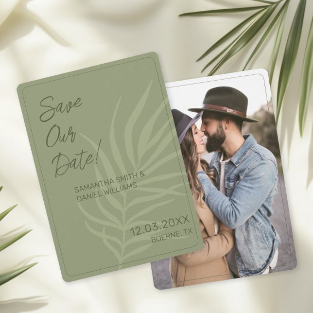 Invitación Foto de boda boho minimalista (Boho Save the Date Cards)