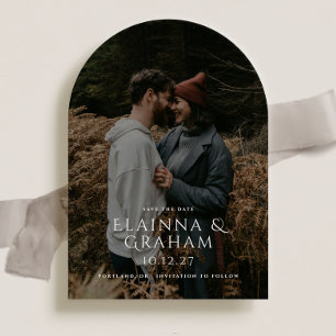 Invitación Foto de Boda con arcos modernos salva la fecha