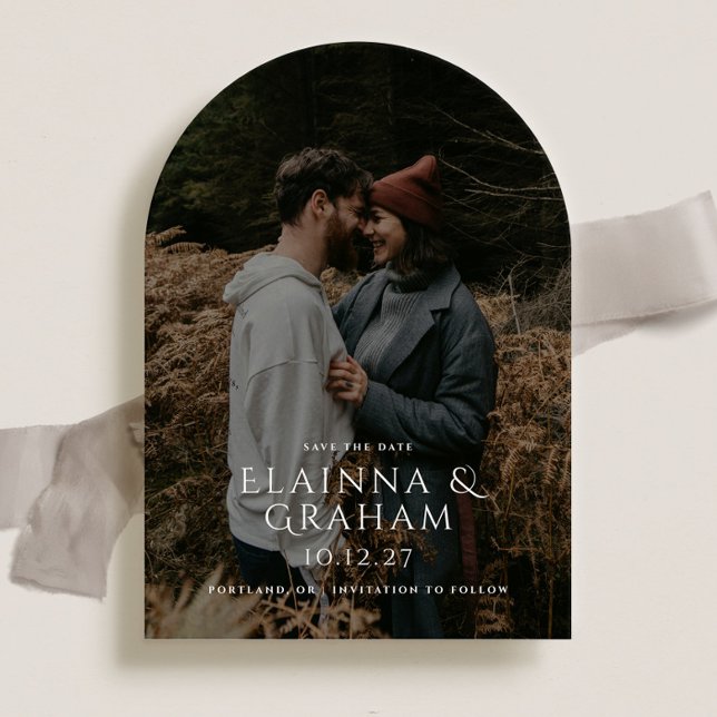 Invitación Foto de Boda con arcos modernos salva la fecha (Subido por el creador)