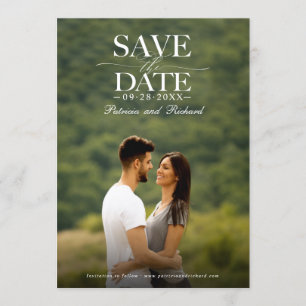 Invitación Foto de Boda con Estilo Moderno para Guardar la Fe