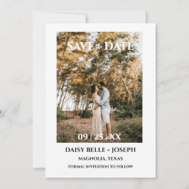 Invitación Foto de Boda con Letra Moderna para Save The Date