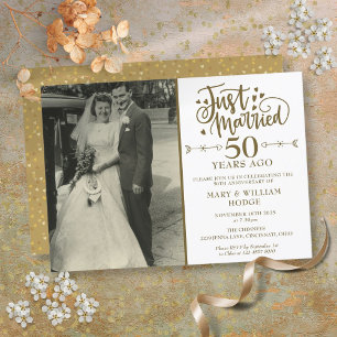 Invitación Foto de Boda de 50 años casada