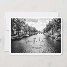 Invitación Foto de Boda de Amsterdam Guardar la fecha