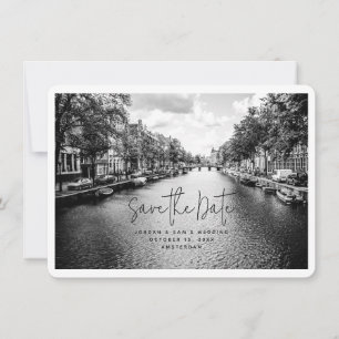 Invitación Foto de Boda de Amsterdam Guardar la fecha