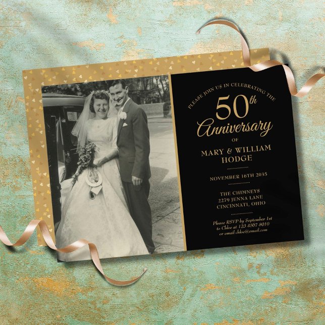Invitación Foto de boda de aniversario de oro número 50 (Subido por el creador)