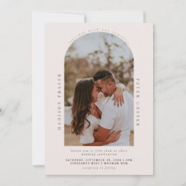 Invitación Foto de boda de arco moderno minimalista