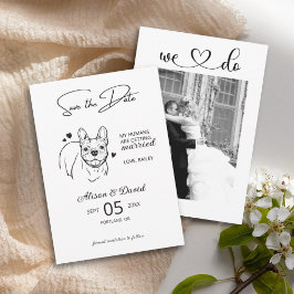 Invitación Foto de Boda de Bulldog francés de presupuesto Gua