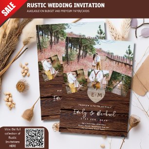 INVITACIÓN FOTO DE BODA DE CASA DE CAMPO DE BARN RÚSTICO