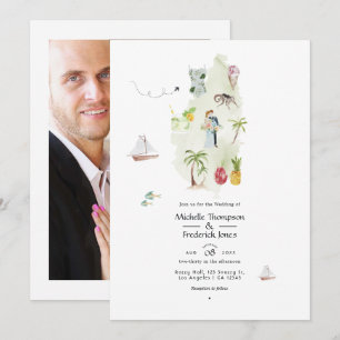 Invitación Foto de boda de destino en Santa Lucía