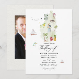 Invitación Foto de boda de destino en Santa Lucía