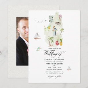 Invitación Foto de boda de destino en Santa Lucía