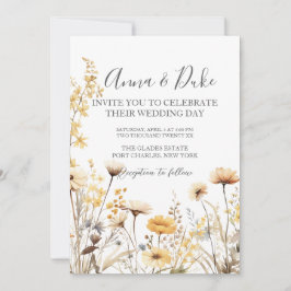 Invitación Foto de Boda de Flor silvestre QR Code