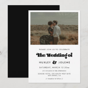 Invitación Foto de boda de guión retro de época