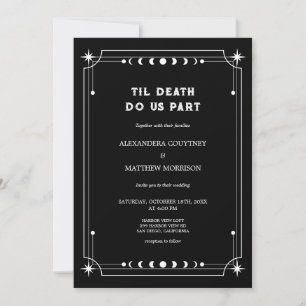 Invitación Foto de Boda de Halloween Hasta que la Muerte nos