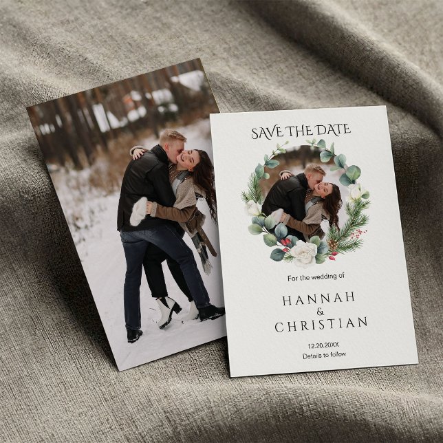 Invitación Foto de Boda de Invierno Guardar la fecha (Subido por el creador)