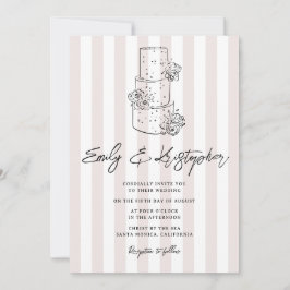 Invitación Foto de boda de la Capilla con raya