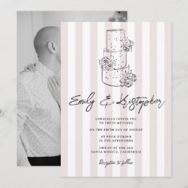 Invitación Foto de boda de la Capilla con raya