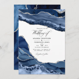 Invitación Foto de Boda de la Marina y el Agate de Plata