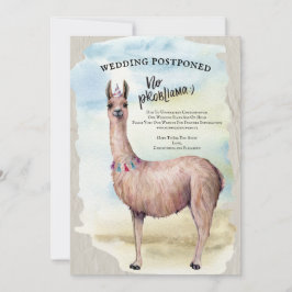 Invitación Foto de boda de llama divertida pospuesta cambio d