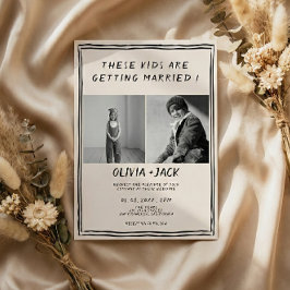 Invitación Foto de Boda de Niños que se Casan