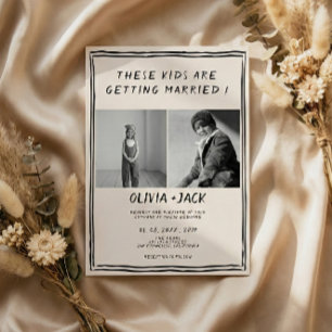 Invitación Foto de Boda de Niños que se Casan