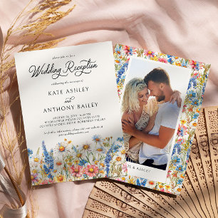 Invitación Foto de boda de recepción de bodas de campo silves
