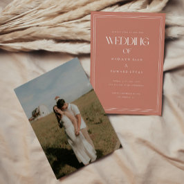 Invitación Foto de boda elegante moderna rosa dusty rose