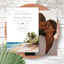 Foto de boda en destino de playa tropical