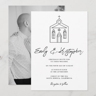 Invitación Foto de boda en la Capilla
