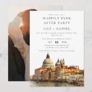 Invitación Foto de Boda en Venecia Felices para Siempre