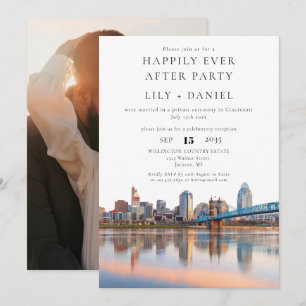 Invitación Foto de boda feliz para siempre en Cincinnati