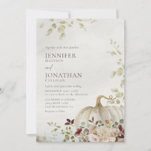 Invitación Foto de Boda floral de calabaza de otoño rusa