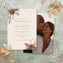 Foto de boda floral de otoño rústico