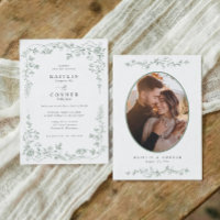 Foto de boda floral francesa verde salvia vintage