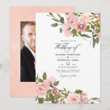 Foto de boda floral rosa dorado y rosa rubor