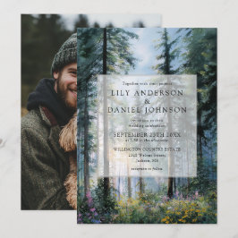 Invitación Foto de boda floral rústica de flores silvestres d