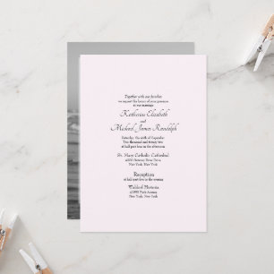 Invitación Foto de Boda Formal Rosa Sin Padres