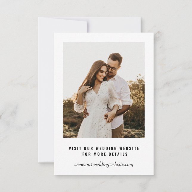 Invitación Foto de boda Guardar la fecha | Superposición de V (Reverso)