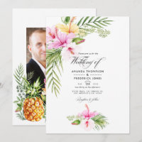 Foto de boda hawaiana floral tropical