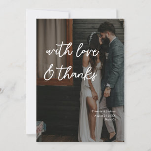 Invitación Foto de boda manuscrita de amor y agradecimiento s