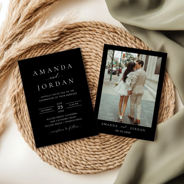 Invitación Foto de boda minimalista elegante (Subido por el creador)