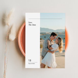 Invitación Foto de Boda Minimalista Moderna para Save The Dat